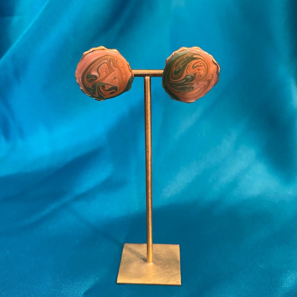 Abalone abstract swirl stud earrings